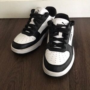 PUMA Kids' Black & White Low-Top Sneakers